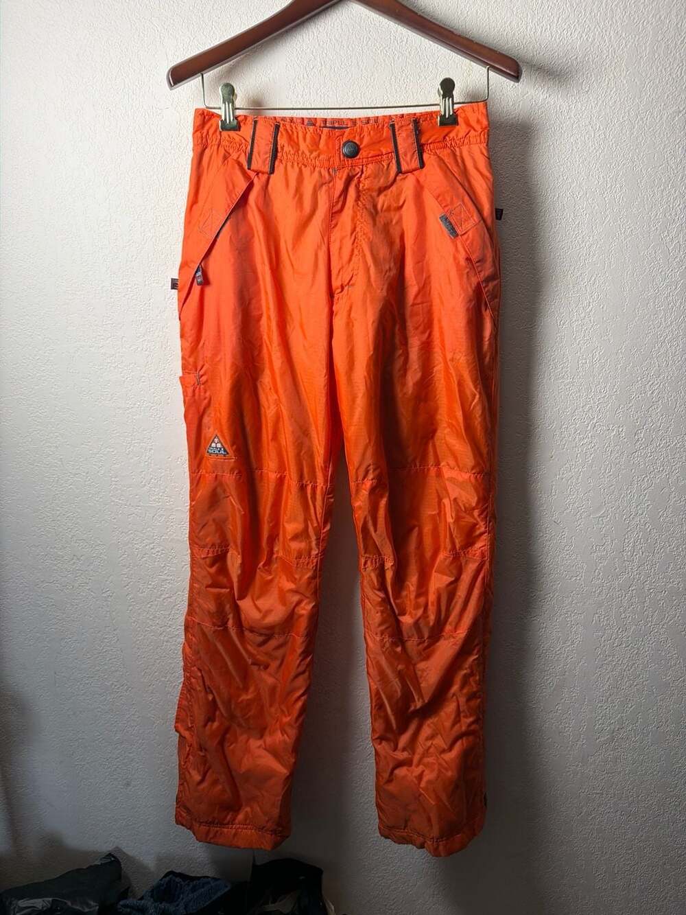 Vintage Triple Five Soul NYC Orange Ripstop Insulated Snow Pants Size 6